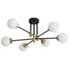 POWLIG 6-Light Vintage Black and Gold Sputnik Chandelier with Glass Shade for Living Room, Kitchen, Bedroom, Dining Room, Farmhouse - 2 of 4