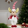 Northlight Standing Plush Moose Christmas Figure with Glitter Antlers - 25" - White and Red - image 2 of 4