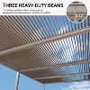 PURPLE LEAF Louvered Pergola Aluminum Outdoor Hardtop Pergola with Adjustable Retractable Louvre Roof for Deck Garden Backyard - 3 of 4