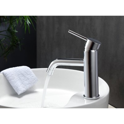 Aqua Rondo Chrome Single Hole Bathroom Vanity Faucet