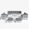 LayinSun 11-Piece Large Outdoor Modular L-Shaped Sectional Set with Propane Fire Pit Table - 2 of 4