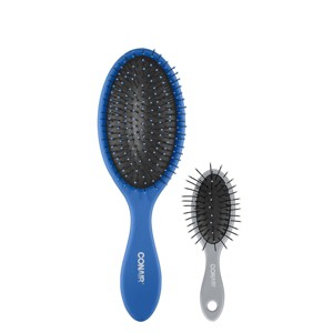 Conair Detangle Delight Cushion and Mini Cushion Hair Brush Value Pack - All Hair - 2pcs - 1 of 4
