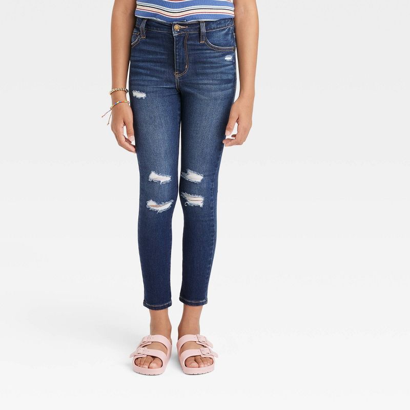 Girls' High-Rise Skinny Jeans - art class™, 1 of 6