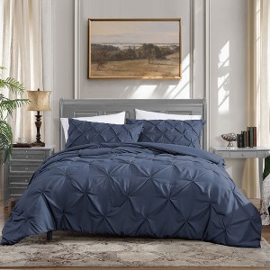 Swift Home | Diamond Smocking Pintuck 3-Piece Comforter Set - 1 of 4