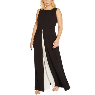 Adrianna Papell Womens Colorblock With Skirt Overlay Jumpsuit