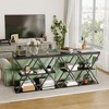 3-Tier Entryway Table, Industrial Console Sofa Table with Storage, Accent Table with Open Shelves, X-Shaped Metal Frame - 4 of 4