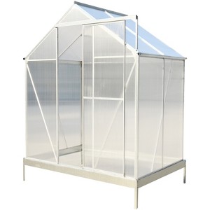 Greenhouse for Outdoors, Heavy Duty Polycarbonate Greenhouse with Rain Gutter and Roof Vent, Aluminum Hot House, Large Walk-in Greenhouse for Outside - 1 of 4
