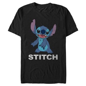 Mens Lilo & Stitch Distressed Alien Name T Shirt - 1 of 4