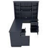 NicBex Home Office Desk L-Shape Morden 2-in-1 Design Desk with Drawers, Storage Cabinets and Wooden Frame for Office, Study, Living Room, Blue - 3 of 4
