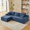 Aukfa 5-Seat L-Shaped Corduroy Sectional Sofa with 5 Pillows, No-Assembly Cloud Couch, High-Density Sponge, Perfect for Apartments - 2 of 4