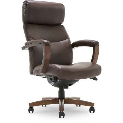 Modern Executive High-Back Brown Leather Swivel Chair with Lumbar Support