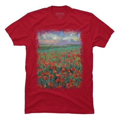Men's Design By Humans POPPIES By creese T-Shirt