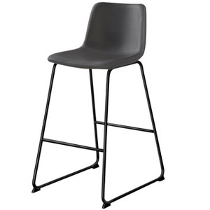 Sapphtopaz Modern Bar Stools PU Cushion Dining Chairs with Curved Back and Metal Legs Counter Height Barstools High Chair for Kitchen Island - 1 of 4
