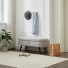 NicBex Chenille Fabric Pull-Open Top Ottoman Bench with Wood Legs,Oval Storage Ottoman for Living Room - 4 of 4