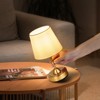 SUGIFT Cordless Table Lamp, 3-Level Brightness, 2700–3000K Warm Light, Fabric Shade, USB-C, Portable for Restaurant/Bedroom/Bars — Gold - 3 of 4