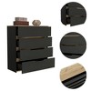 RISOKEYS 4 Drawer Dresser for Bedroom,Modern Wooden Dresser with Handles Design,for Bedroom,Living Room,Hallway,Black and Light Oak - 4 of 4