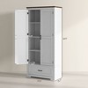 Yukimo 69" Kitchen Pantry Cabinet, White, with 2 Doors, Drawer & Adjustable Shelves, Freestanding Storage Solution for Dining Room - 3 of 4