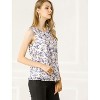 Allegra K Women's Ruffle Sleeveless Chiffon Floral Top - 4 of 4