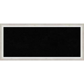 32"x14" Two Tone Wood Frame Black Cork Board Silver - Amanti Art