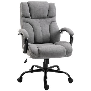 TinyHomie 500lbs Office Chair with Wide Seat, Ergonomic Executive  Chair with Adjustable Height, Swivel Wheels and Linen Finish, Light Grey - 1 of 4