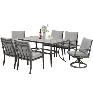 HAPPATIO Patio Outdoor Dining Set - All Aluminum Patio Table and Chairs Set with Cushions, Patio Dining Set for Lawn, Garden - 1 of 4