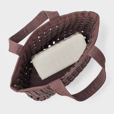 Universal Thread Waxed Cotton Woven Cord Tote Bag - Universal Thread™ Brown — фото 3
