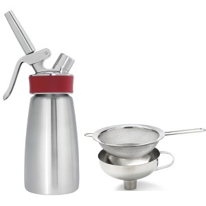 iSi Gourmet Whip Whipped Cream Dispenser - 1/2 Pint with Funnel & Sieve, Versatile for Hot & Cold Applications - 1 of 4