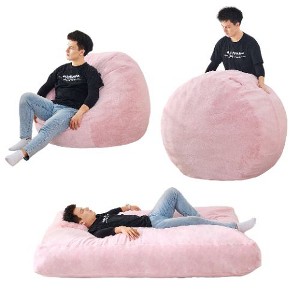 CAVINAS Giant Bean Bag Chair, Large Floor Sofa Couch with High-Density Foam Filling, Convertible Beanbag - 1 of 4