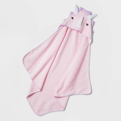 pink hooded baby towel