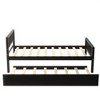 PAGED Full Size Bed Modern Pine Bed Frame with Trundle and Storage Headboard for Bedroom - 3 of 4
