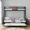 JUJABU Twin Over Full Metal Bunk Bed with Trundle, Safety Guardrail, 2 Ladders, No Box Spring Needed - 3 of 4