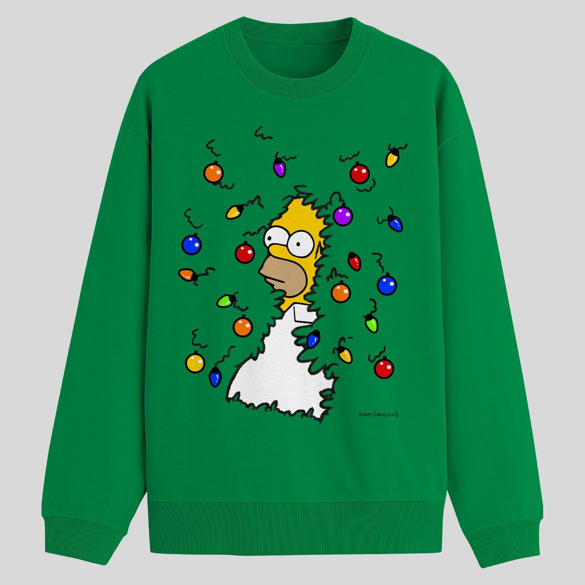 Men's The Simpsons Crewneck Fleece Sweatshirt - Green