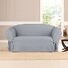 Heavyweight Cotton Duck Loveseat Slipcover Pacific Blue - Sure Fit - 2 of 2