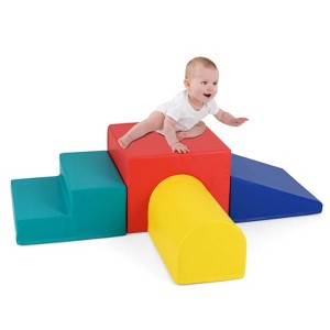 Costway Kids Climb and Crawl Activity Playset Blocks w/ Waterproof PU Cover EPE Foam - 1 of 4