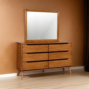 Royal Hampton Mid Cent Modern Mirror, Oak Finish - 1 of 4
