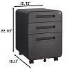 TIRAMISUBEST 3-Drawer Mobile File Cabinet with Lock, Under Desk Storage for Legal/Letter/A4 Files, 5 Wheels, Black - 4 of 4