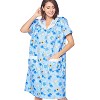 Casual Nights Women's Snap front House Dress Short Sleeve Woven Duster Housecoat Lounger Robe - 4 of 4