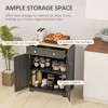 Kitchen Storage Cabinet, Sideboard Floor Cupboard with Solid Wood Top, Adjustable Shelf, and 2 Drawers - 4 of 4