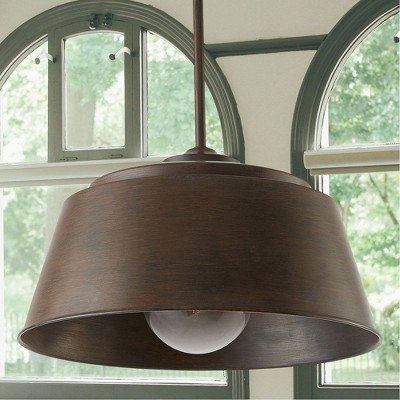 Nordic Grey Metal Drum Pendant Light with Adjustable Height