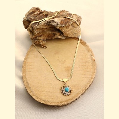 SOHI Women's California Gold The Soleil Pendant Necklace
