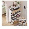 Farmhouse Shoe Storage Cabinet with 2 Flip Drawers - 3 of 4