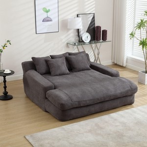 CENGHU Chenille 2-seater Lazy Sofa Bed, Comfy Sofa- Deep Seat Couch, Sleeper Sofa - 1 of 4