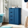 Vtec Trading Navy Blue Wooden Bathroom Floor Cabinet - 2 of 3