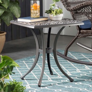 NicBex Modern 21" Square Outdoor Side End Table with Storage,Patio Aluminum Outdoor Patio Coffee Table for Garden,Poolside - 1 of 4