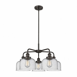 Bell - 5 Light Stem Hung Chandelier In Art Deco Style-14.75 Inches Tall and 26 Inches Wide - 1 of 1