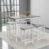 Oversart 5-piece modern kitchen table with four bar stools Bar table set 5PC,metal frame and MDF, white oak,47.5" L x 23.7" W x 35.5" H. - 3 of 4