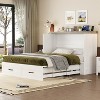 TiramisuBest Queen Size Foldable Murphy Cabinet Bed, White, 81x62x45 inches - 2 of 4
