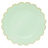 Blue Panda 50 Pack Green Plastic Dinner Plates with Gold Scalloped Edges for Birthday Party, Wedding, Baby Shower (9 In) - 4 of 4