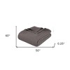 HomeRoots 50" X 60" Charcoal Cotton Woven Chevron Throw Blanket - 3 of 4