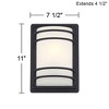 John Timberland Habitat 11" High Modern Outdoor Wall Sconce Light Fixture Mount Porch House Exterior Weatherproof Black Metal Frosted Glass Shade - 4 of 4